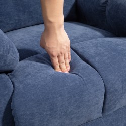 Hierova lepotuoli lämpö- ja keinutoiminnolla, kallistuva, 150 kg, metalli, 98x90x98 cm, sininen