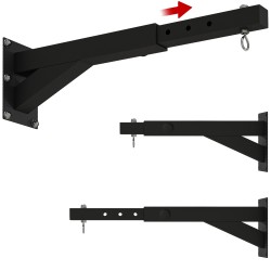 Nyrkkeilysäkin seinäteline 5 portainen pituussäätö 45 65 cm teräs 60 kg musta