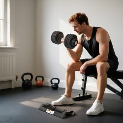 Säädettävä käsipaino kotitreeniin 7–24 kg, teräs ja ABS, musta, 1 kpl säilytysalustalla