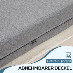 Taitettava lepotuoli vuodeominaisuudella, vierasvuode, 138x80x50 cm, kantavuus 250 kg, harmaa