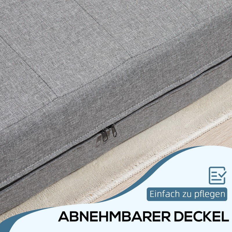 Taitettava lepotuoli vuodeominaisuudella, vierasvuode, 138x80x50 cm, kantavuus 250 kg, harmaa