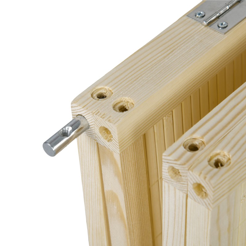 Tilanjakaja olohuoneeseen bambu 4‑osainen 180 x 180 cm luonnonpuu