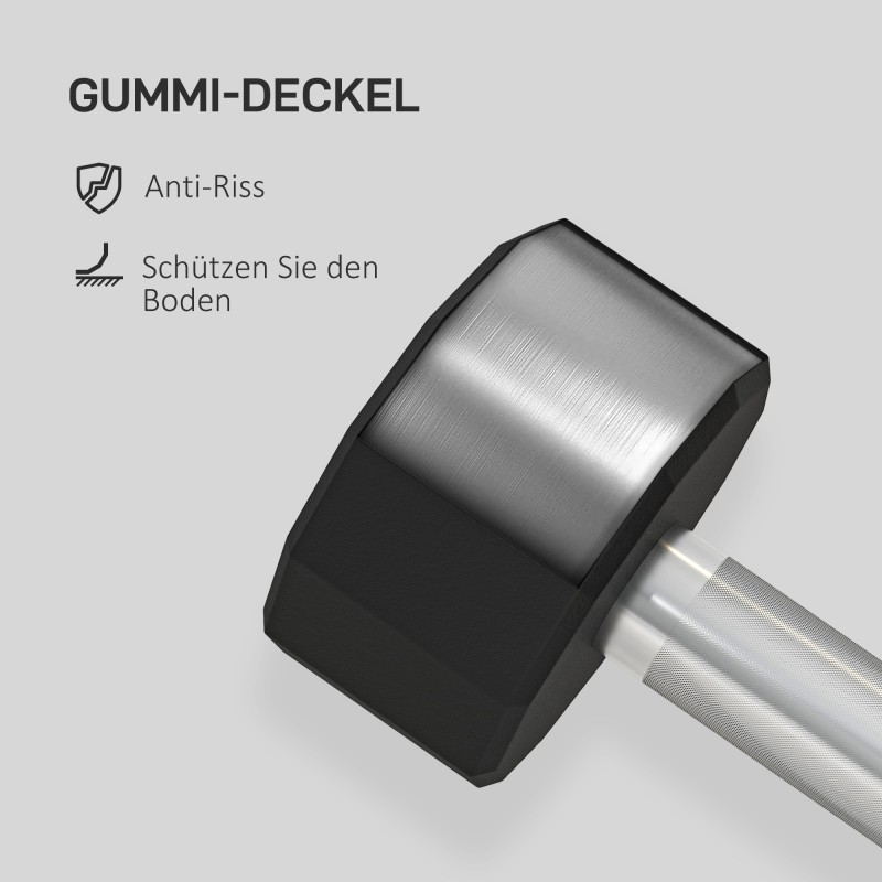 Käsipainosetti kotitreeniin 2 x 10 kg, kulmikas, kumipäällysteinen metalli, musta