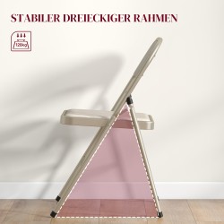 Taittotuolit toimistoon ja vastaanottoon, teräsrunko, pellavamainen kangas, 6 kpl, beige