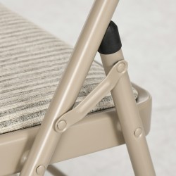 Taittotuolit toimistoon ja vastaanottoon, teräsrunko, pellavamainen kangas, 6 kpl, beige