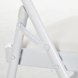 Taittotuoli toimistoon ja odotustilaan, metallirunko keinonahkaa, 4 kpl, valkoinen