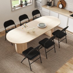 Taittotuoli toimistoon ja odotustilaan, teräsrunko, pellavapintainen kangas, 6 kpl, musta