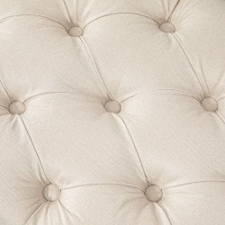 Pehmustettu penkki sängynpäätyyn, massiivipuinen runko, 120 x 41 x 48 cm, cremevalkoinen