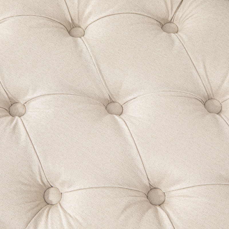 Pehmustettu penkki sängynpäätyyn, massiivipuinen runko, 120 x 41 x 48 cm, cremevalkoinen