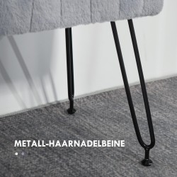 Penkkisohva keinoturkis ja metallijalat 82x30x47 cm harmaa/musta