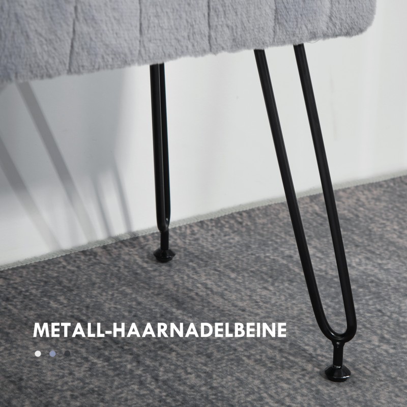 Penkkisohva keinoturkis ja metallijalat 82x30x47 cm harmaa/musta