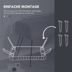 Penkkisohva keinoturkis ja metallijalat 82x30x47 cm harmaa/musta