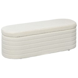 Säilytyspenkki makuuhuoneeseen teddy fleece verhoilu 116x41x40 5 cm cremevalkoinen