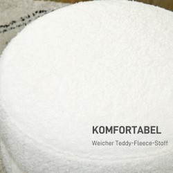 Rahituoli pyöreä teddyfleece Ø40x45 cm 120 kg kermanvalkoinen