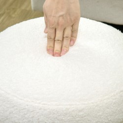 Rahituoli pyöreä teddyfleece Ø40x45 cm 120 kg kermanvalkoinen