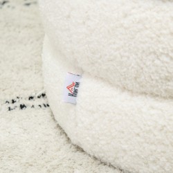 Rahituoli pyöreä teddyfleece Ø40x45 cm 120 kg kermanvalkoinen