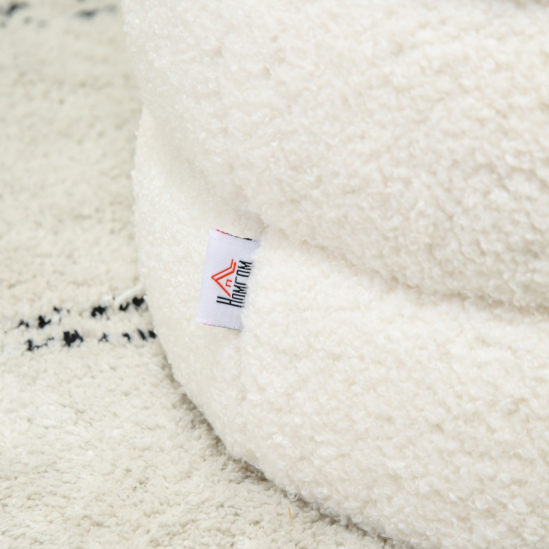 Rahituoli pyöreä teddyfleece Ø40x45 cm 120 kg kermanvalkoinen