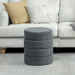 Pyöreä rahijakkara teddyfleece-pehmusteella Ø40 x 45 cm tummanharmaa, kantavuus 120 kg