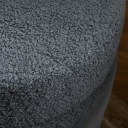 Pyöreä rahijakkara teddyfleece-pehmusteella Ø40 x 45 cm tummanharmaa, kantavuus 120 kg