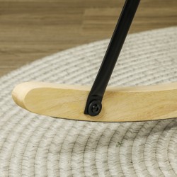 Keinutuoli leveällä selkänojalla, paksu pehmuste, pyökki/teräsrunko, max 120 kg, beige