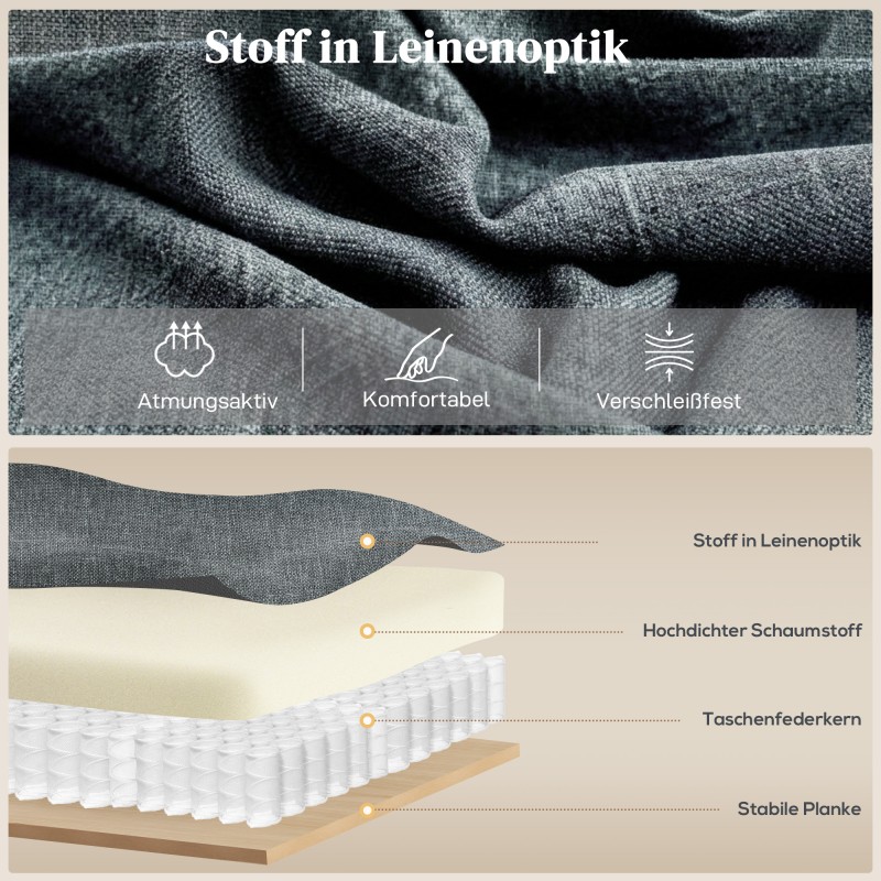 Sähköinen hierova lepotuoli nostoavustuksella, värinä- ja lämpöhieronta, pellavatyylinen kangas, harmaa