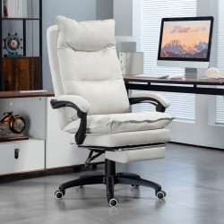 Hierova työtuoli toimistoon, ergonominen keinokuituverhoilu, korkeussäädettävä, cremevalkoinen