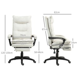 Hierova työtuoli toimistoon, ergonominen keinokuituverhoilu, korkeussäädettävä, cremevalkoinen