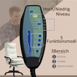 Hierova työtuoli toimistoon, ergonominen keinokuituverhoilu, korkeussäädettävä, cremevalkoinen