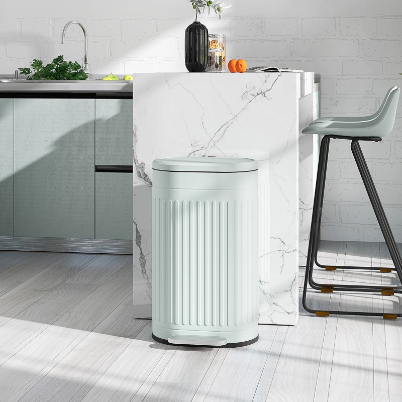 Poljinroskis 30 l metallia soft close -kannella ja irrotettavalla sisäastialla, vihreä