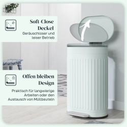 Poljinroskis 30 l metallia soft close -kannella ja irrotettavalla sisäastialla, vihreä