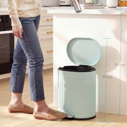 Poljinroskakori 20 l metallia pehmeästi sulkeutuva kansi irrotettava sisäastia vihreä