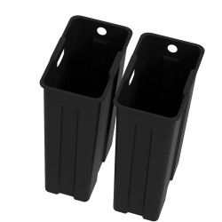 Kaksiosainen jäteastia poljinavaus 2 x 20 L ruostumaton teräs ja muovi hopea