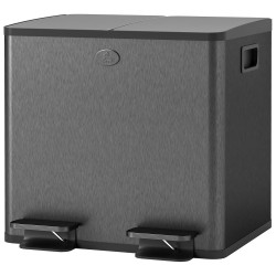 Lajitteluroskis 2 x 15 L poljinavaus ruostumaton teräs ja muovi musta