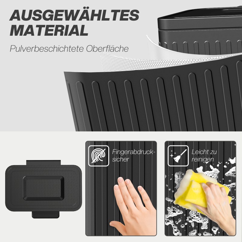 Kaksoisjäteastia keittiöön 2 x 20 l, poljin, metalli ja muovi, musta