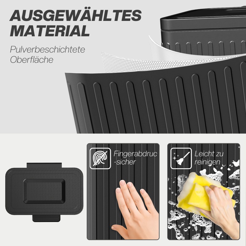 Keittiön lajitteluroskis kahdella 20 l säiliöllä, metalli ja muovi, 40 l, musta