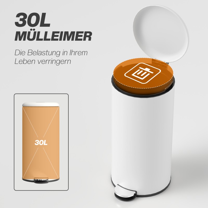 Roska-astia poljinroskis metalli 30 l kermanvalkoinen