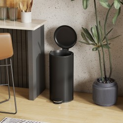 Poljinroskakori 30 l metallia, soft close -kansi, irrotettava sisäastia, musta