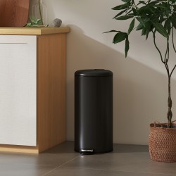 Poljinroskakori 30 l metallia, soft close -kansi, irrotettava sisäastia, musta