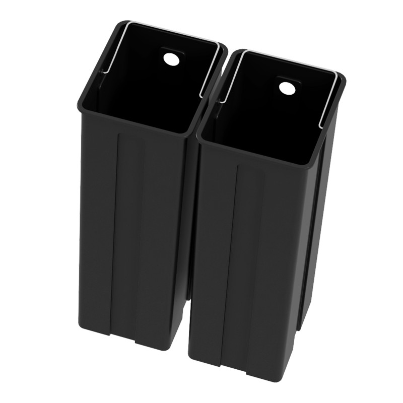 Jäteastia keittiöön, ruostumaton teräs, poljin, 2 x 20 l, hopea