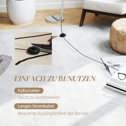 LED-lattiavalaisin himmennettävä jalalla, moderni kaareva valaisin 147 cm, hopea