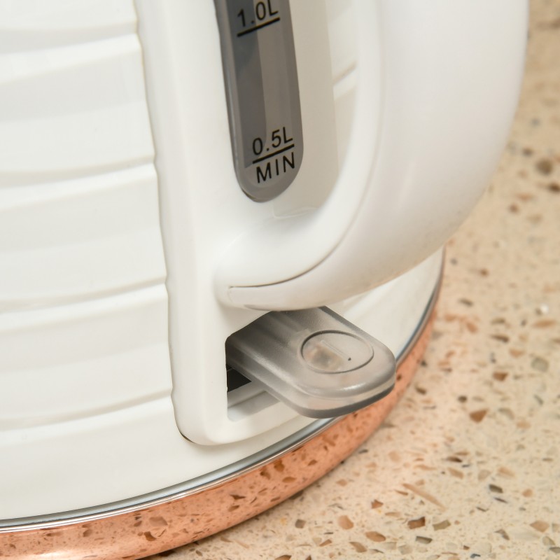 Leivänpaahdin ja vedenkeitin 2-in-1 -setti, 4 viipaletta, 1,7 L, 7 paahtoastetta, kermanvalkoinen