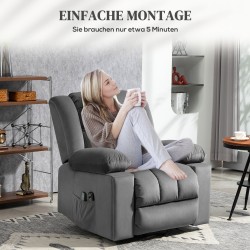 Sähkökäyttöinen ylösnousutuoli hieronnalla ja lämmöllä, samettimainen kangas, tummanharmaa