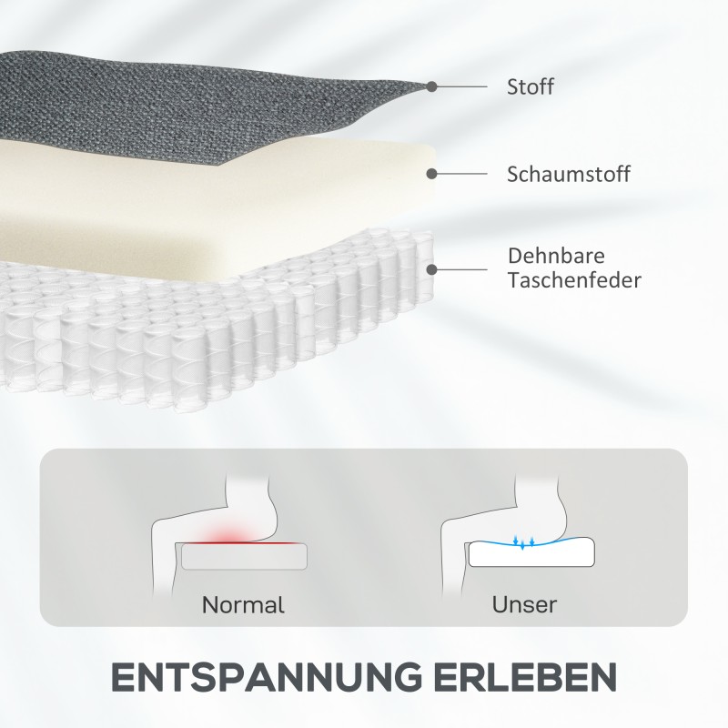 Sähköinen lepotuoli nostotoiminnolla ja hieronnalla, pellavamainen polyesteri, tummanharmaa