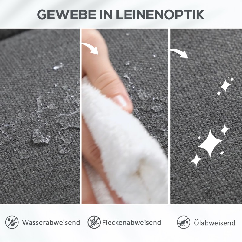 Sähköinen lepotuoli nostotoiminnolla ja hieronnalla, pellavamainen polyesteri, tummanharmaa