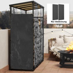 Polttopuutelineen suojus 2 kpl, 600D Oxford-polyesteri, 148 x 62 cm, musta