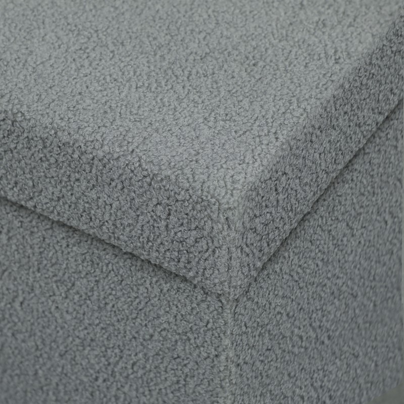 Säilytysrahi kannella ja säilytystilalla 84 L, samettimainen kangas, 76 x 38 x 38 cm, tummanharmaa