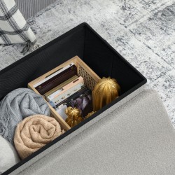 Säilytyspenkki olohuoneeseen ja makuuhuoneeseen, taitettava 76x38x38 cm, 84 L, vaaleanharmaa