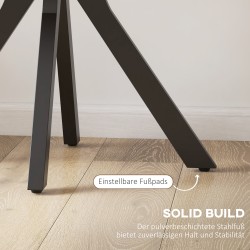 Pyöreä keittiön ruokapöytä 2 hengelle, MDF-kansi ja teräsjalat, Ø78 x 75 cm, rustiikin ruskea