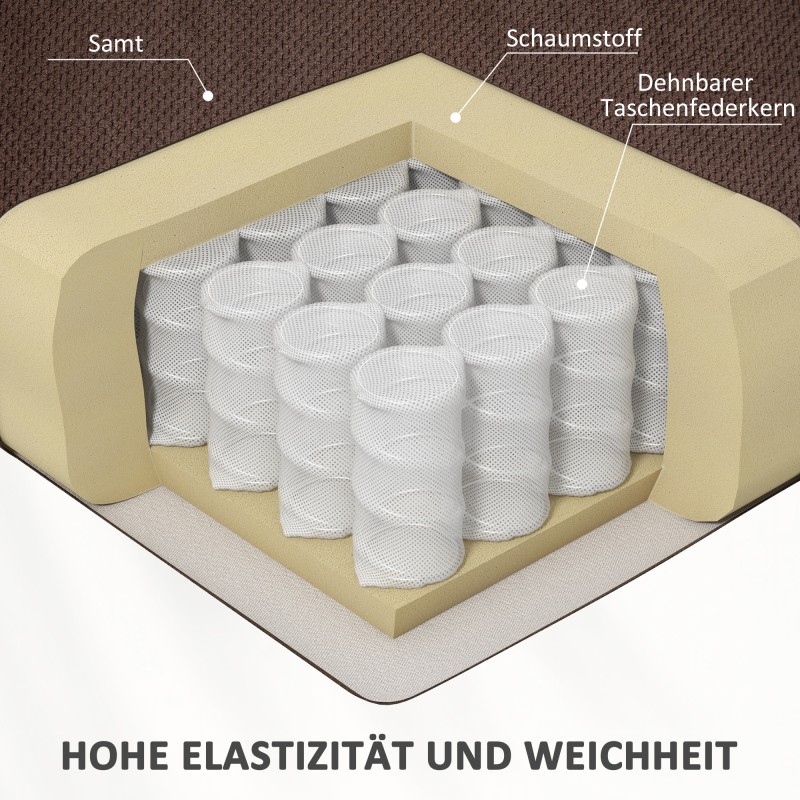 Sähkökäyttöinen nousu- ja lepotuoli hieronnalla ja lannerangan lämmityksellä, samettipinta, tummanruskea