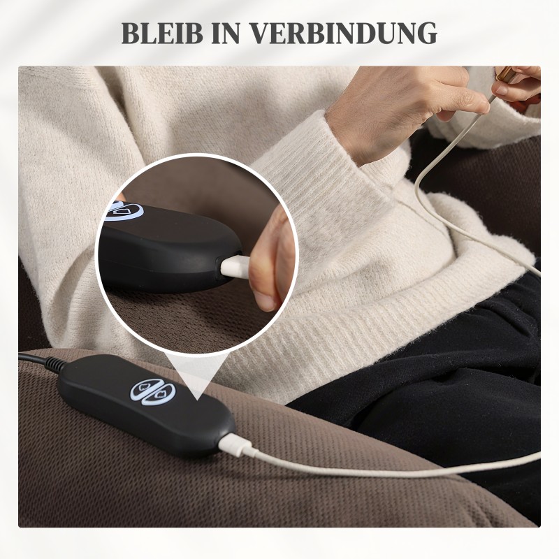 Sähkökäyttöinen nousu- ja lepotuoli hieronnalla ja lannerangan lämmityksellä, samettipinta, tummanruskea